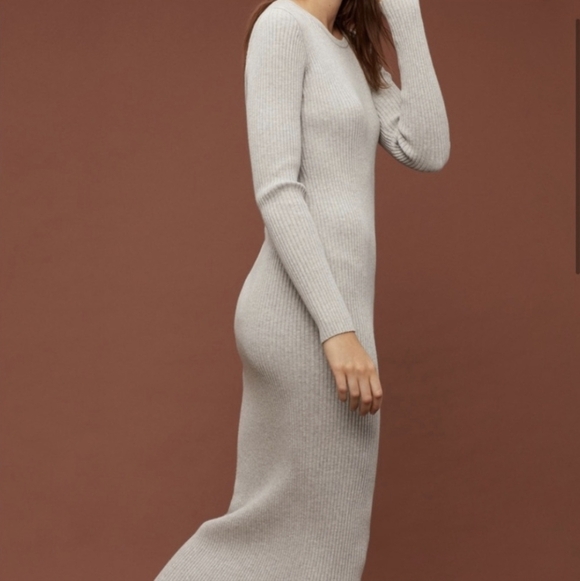 BABATON Streep Sweater Dress Grey Maxi ARITZIA - Picture 2 of 11